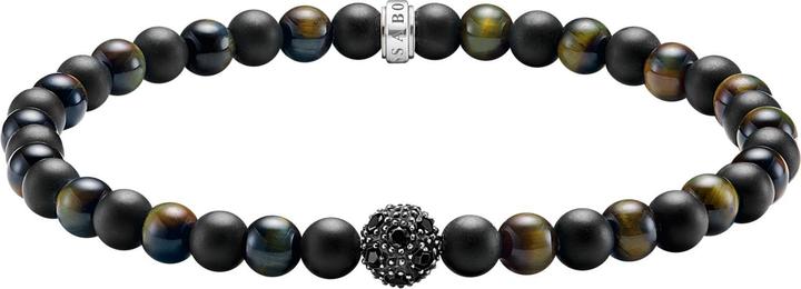Image du produit Thomas Sabo Bracelet talisman énergie positive obsidienne et oeil de tigre (17 cm, Noirci, Argent 925 recyclé)