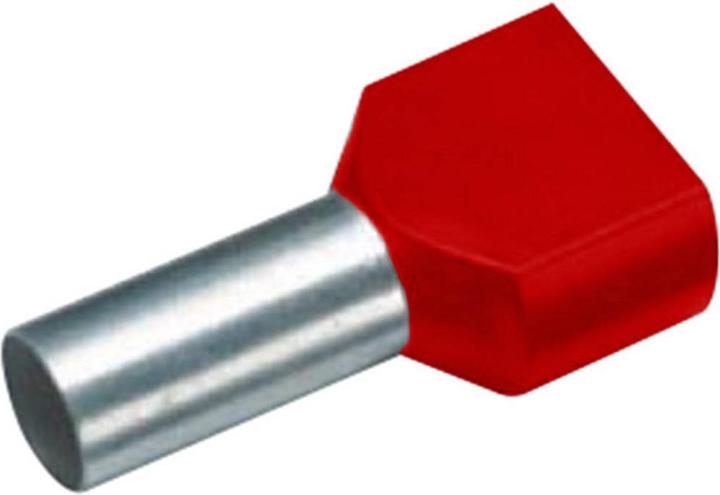 Cimco Zwillings-Aderendhülse 1 mm² 10 mm Teilisoliert Rot 18 2468 100 St.