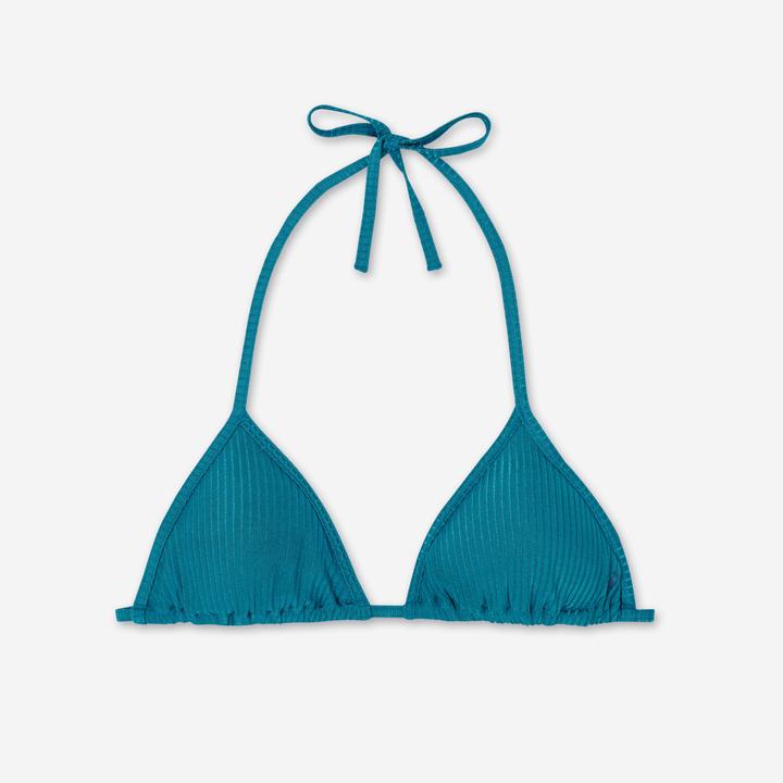 Image du produit Olaian Haut de maillot triangle surf texturé Femme - Mae folk petrol bleu (40, 42)