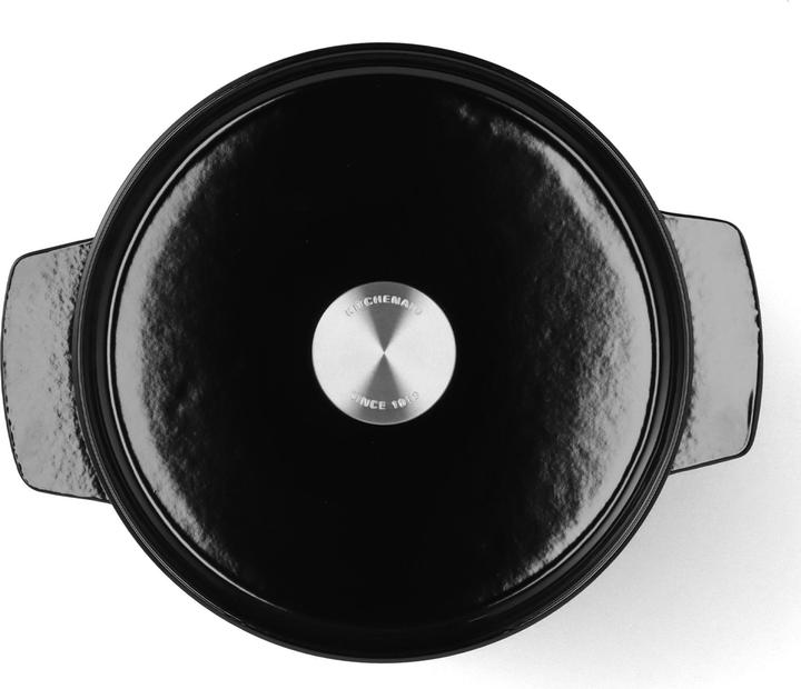 Produktbild KitchenAid braadpan 22cm - gemailleerd gietijzer - onyx zwart - rond (22 cm, Bräter + Schmortopf, Gusseisen)