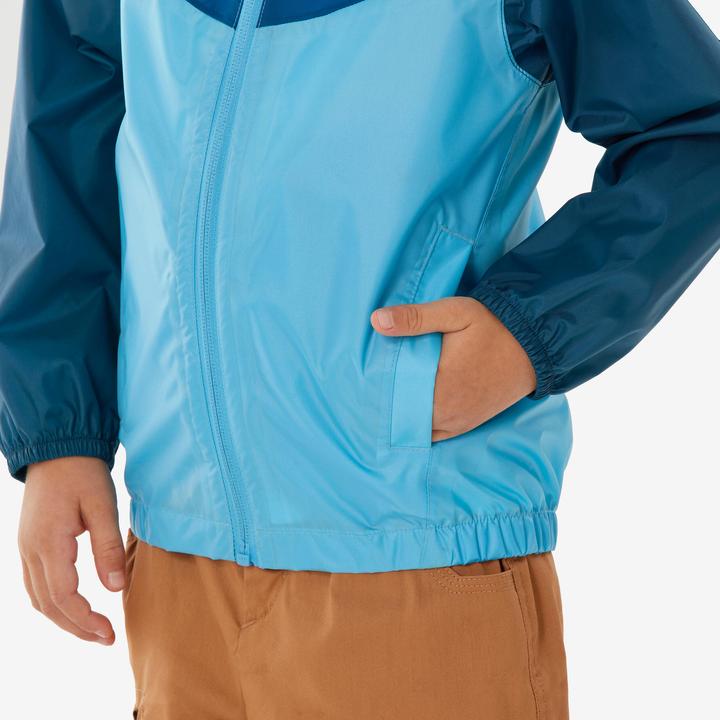 Produktbild Quechua Kids’ waterproof hiking jacket with zip, 2-6 years, MH100 - Blue (2)