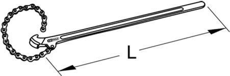 Actual product image KS Tools BRONZEplus chain pipe wrench, non-sparking, light version, Ø 50 mm (600 mm)
