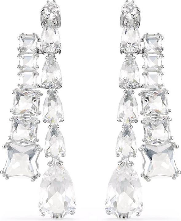 Actual product image Swarovski Matrix Drop Earrings Various Cuts White (Swarovski Metal)
