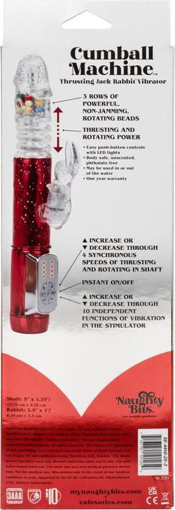 Actual product image CalExotics Naughty Bits® Cumball Machine™ Thrusting Jack Rabbit® Vibrator