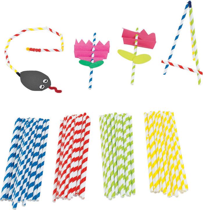 Image du produit Colorations - Pailles colorées pour l'artisanat, 100p. (4 couleurs) (100 x)