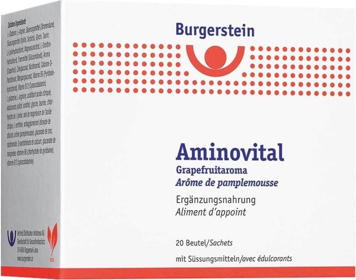 Nährwerte und Zutaten Burgerstein Aminovital (20 Stück, Pulver, 240 g)