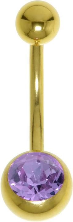 Produktbild Bijouteria Bauchpiercing (Chirurgenstahl 316L, PVD Beschichtung (goldfarbig), Premium Kristall)