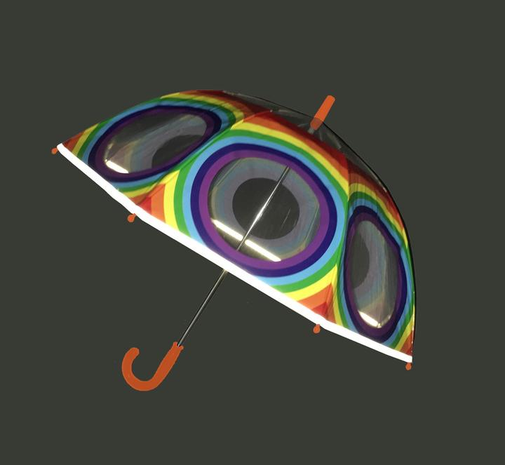 Image du produit Smati Parapluies enfants arc-en-ciel - parapluie transparent en forme de cloche - Le premier fluo