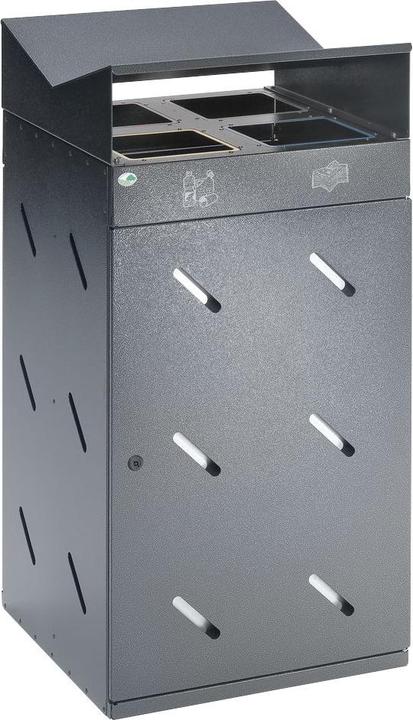 Immagine prodotto VAR Postazione di raccolta differenziata, 4 aperture, capacità 200 l, argento (200 l)
