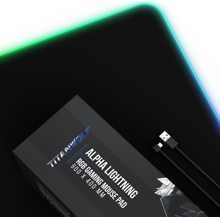Immagine prodotto Titanwolf Tappetino per mouse da gioco, tappetino per mouse XL RGB 900 x 400 mm, migliora precisione e (XXL)