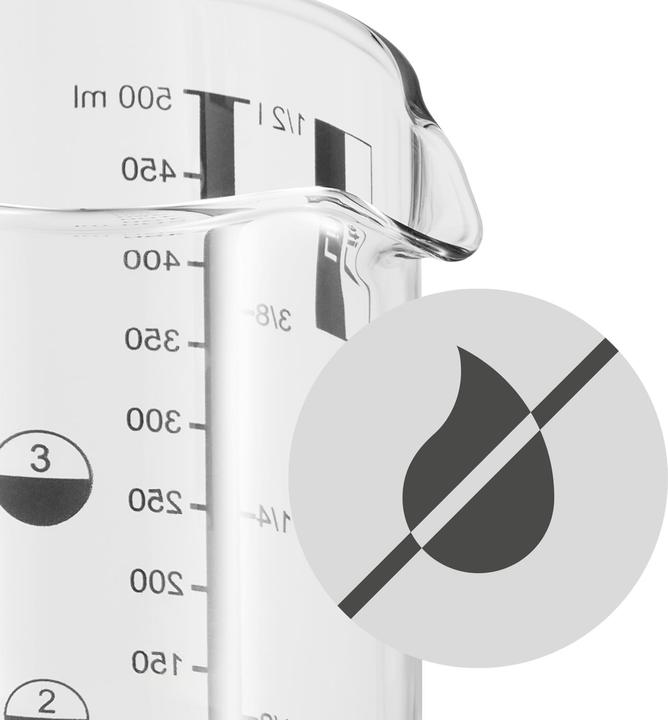 Productafbeelding WMF Maatbeker 0,5l met 4 maateenheden Gourmet hittebestendig glas (500 ml)