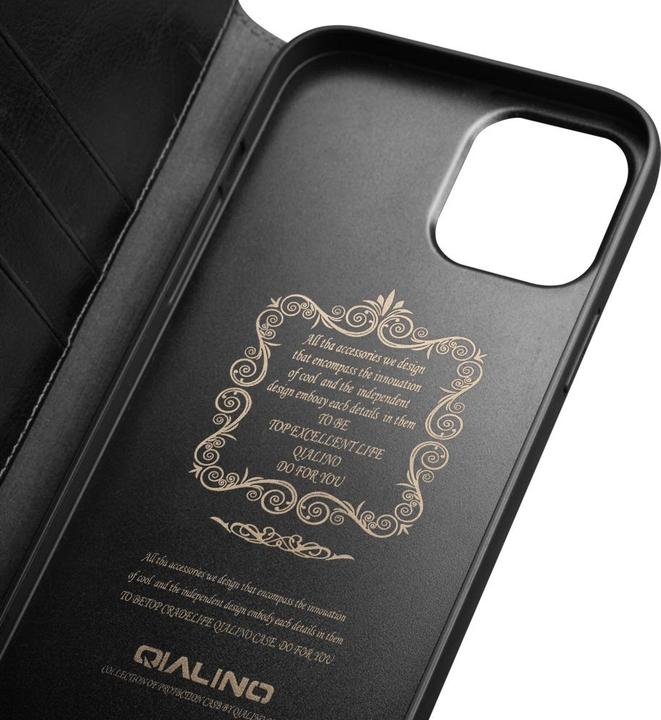 Actual product image QiAlino Fourre Flip cuir véritable (Apple iPhone 14)
