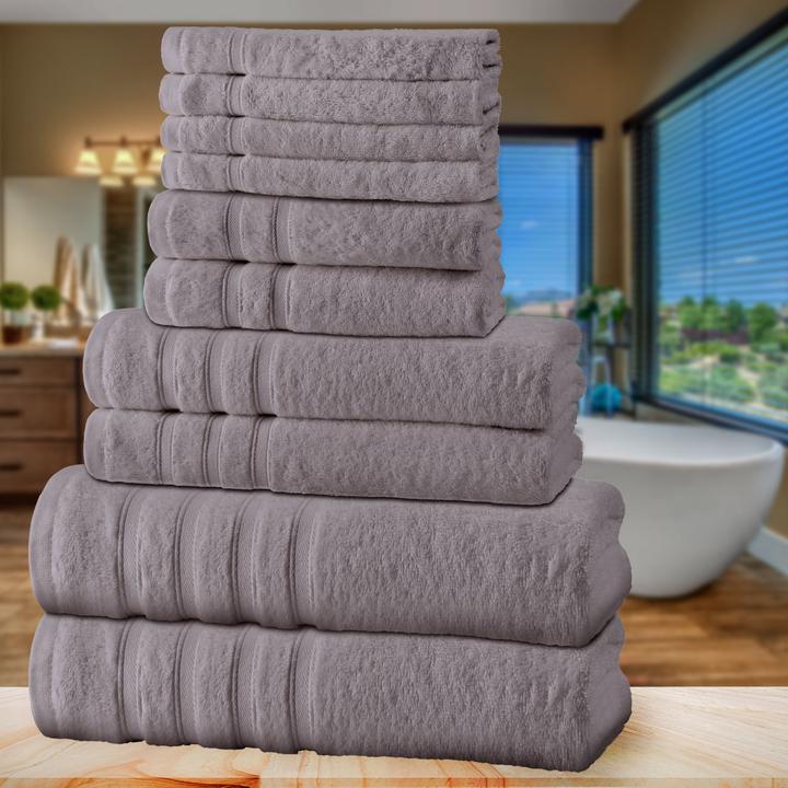 Produktbild Casativo Handtuchset 12-teilig, 50% Bambus & 50% Baumwolle (50 x 100 cm, 70 x 140 cm, 70 x 200 cm, 30 x 50 cm)