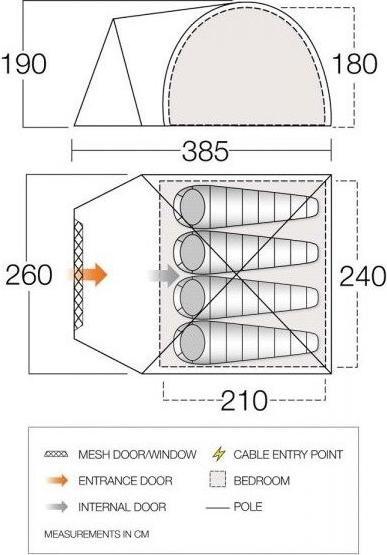 Immagine prodotto Vango Cragmor 400 (Tenda a tunnel, 7.70 kg, 4 persone)