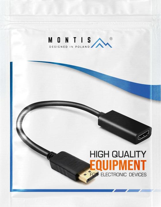 Image du produit Montiss Adaptateur DisplayPort v1.4 - HDMI v2.0 MT068 Black (HDMI, 20 cm)