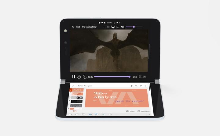 Image du produit Microsoft Surface Duo (128 Go, Glacier, 8.10", Double SIM, 11 Mpx, 4G)