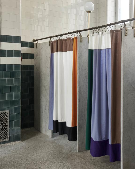 Actual product image HAY Pivot Shower Curtain Blue (180 x 200 cm)