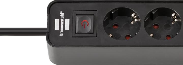 Produktbild Brennenstuhl 1153240106 Steckdosenleiste mit Schalter Schwarz Schutzkontakt 1 S (4 x, CEE 7/3, 1.50 m)