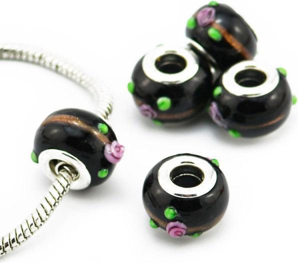 Immagine prodotto Hermex Perlina di vetro placcata argento 925 - Nero argenteo (Argento 925, Vetro)