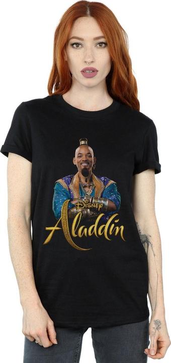 Actual product image Disney Womens/Ladies Aladdin Movie Genie Photo Cotton Boyfriend T-Shirt (L)