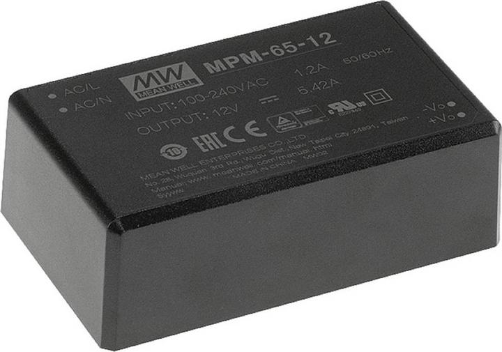 Produktbild MeanWell MPM-65-48 Netzteil & Spannungsumwandler Indoor 65 W Schwarz