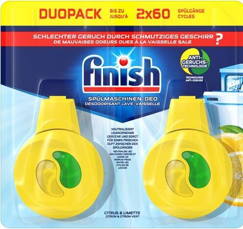 Image du produit Finish Déodorant lave-vaisselle Citrus & Lime Duo 2 pièces (Gel, 60 Cycles de lavage)