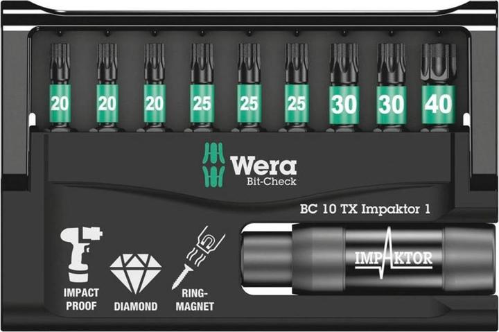 Image du produit Wera Bit-Check 10 TX Impaktor 1 (T40, T30, T20, T25)