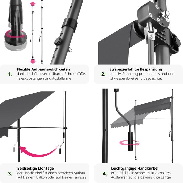 Actual product image tectake Clamping awning (2 m)