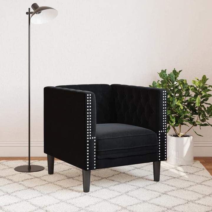 Actual product image VidaXL Chesterfield armchair lounge chair club armchair sofa upholstered armchair black