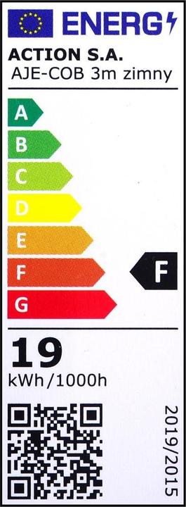 Label énergétique Activejet AJE-COB zim Lampe à bande universelle Indoor (Blanc froid, 300 cm, Intérieur)