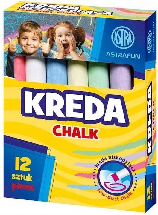 Image du produit Astra Tafelkreide Fun 12 Stück (Marron, Blanc, Bleu, Rouge, Jaune, Vert, 12 x)