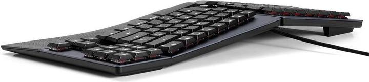 Actual product image Perixx PERIBOARD-335 DE BL, wired ergonomic mechanical compact keyboard - flat blue (DE, Cable)