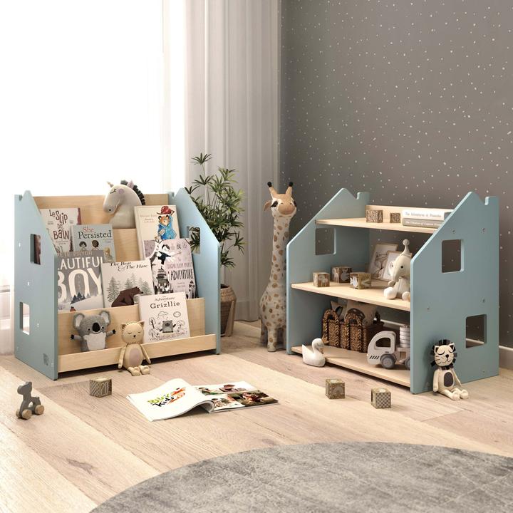 Montessori Bücher- & Spielzeugregal Set