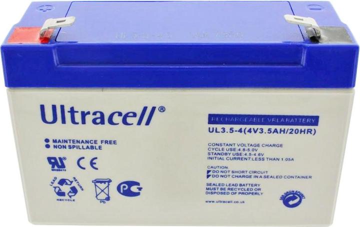 Produktbild Ultralife Akku UL3.5-4, 4 Volt Akku 3500mAh, passend für Sonnenschein A504/3.5S, 4,8mm Kontakte (4 V, 3.50 Ah)