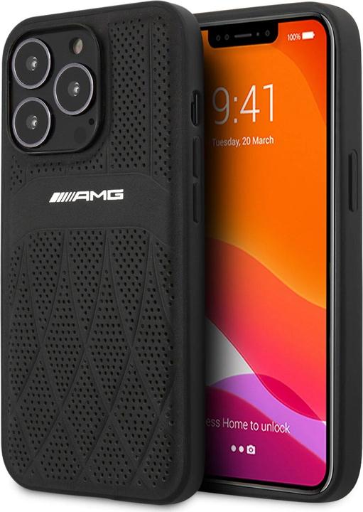Produktbild Mercedes AMG AMHCP13XOSDBK iPhone 13 Pro Max 6,7" czarny/black hardcase Leather Curved Lines (Apple iPhone 13 Pro Max)