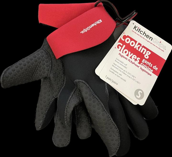 Actual product image Cuisipro Kitchen gloves size S, 5 fingers, black red (Rubber/Neoprene)