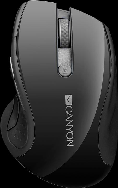 Canyon Wireless mouse MW-01, blue LED sensor, 6 buttons, 2.4GHz, Black (Kabellos)
