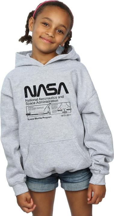 Actual product image Nasa Girls Classic Space Shuttle Hoodie (128)