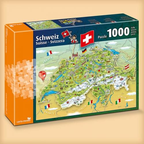 Actual product image Illustrated map of Switzerland (1000 pieces)