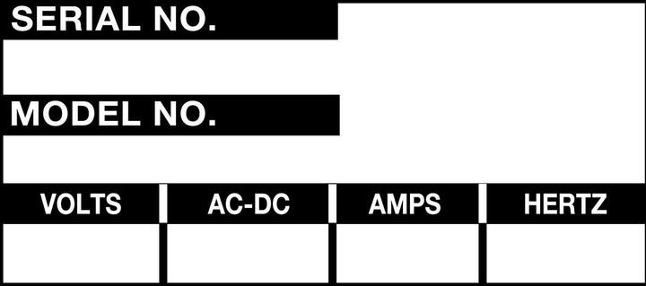 Actual product image Brady B-184, WO-36, WRITTEN maintenance labels, aluminium foil, black on white, 57 x 25 mm