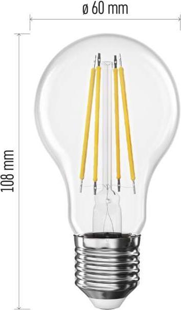 Immagine prodotto Emos Lampada LED a filamento A60 / E27 / 7,8 W (75 W) / 1060 lm / Bianco caldo (E27, 7.80 W, 1060 lm, 1 x, D)