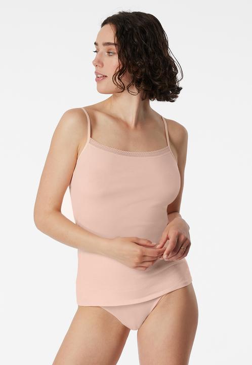 Actual product image Schiesser 2 Pack Cotton Lace Spaghetti Top (48)