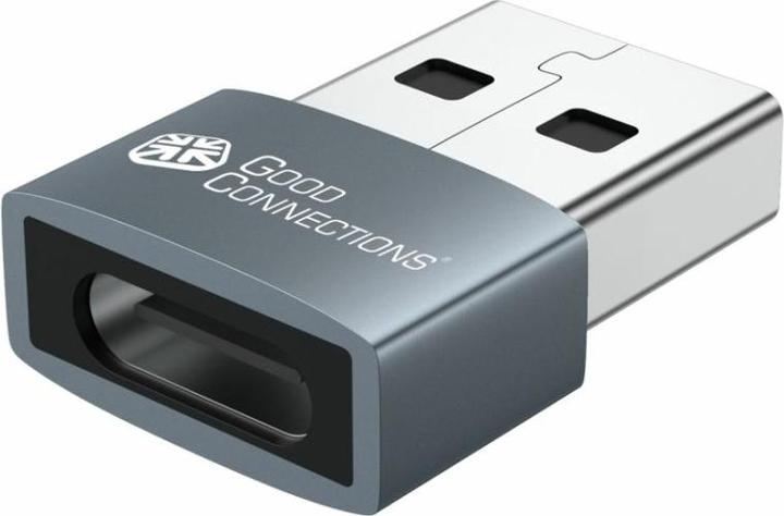 Productafbeelding Good Connections Adapter USB 2.0 plug A naar USB-C aansluiting aluminium behuizing grijs set van 3 Goed (USB-A (USB 2.0)
