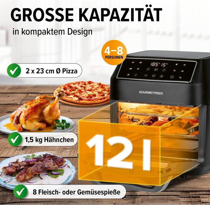 Actual product image Gourmetmaxx Heissluftfritteuse mit 10 Funktionen und Zubehörset