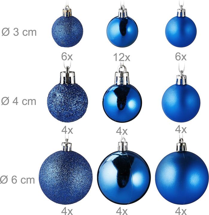 Image du produit Relaxdays Ensemble de 100 boules de Noël (100 -pièce)