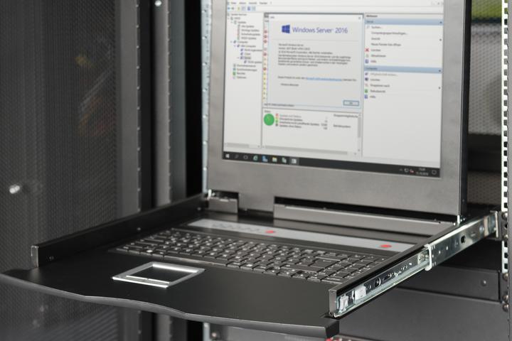 Actual product image Digitus Modular console with 17" TFT (43,2cm), 8-port KVM & Touchpad, german keyboard