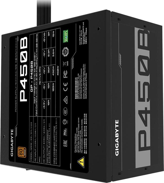 Actual product image Gigabyte P450B 450W Power Supply (GP-P450B) (450 W)