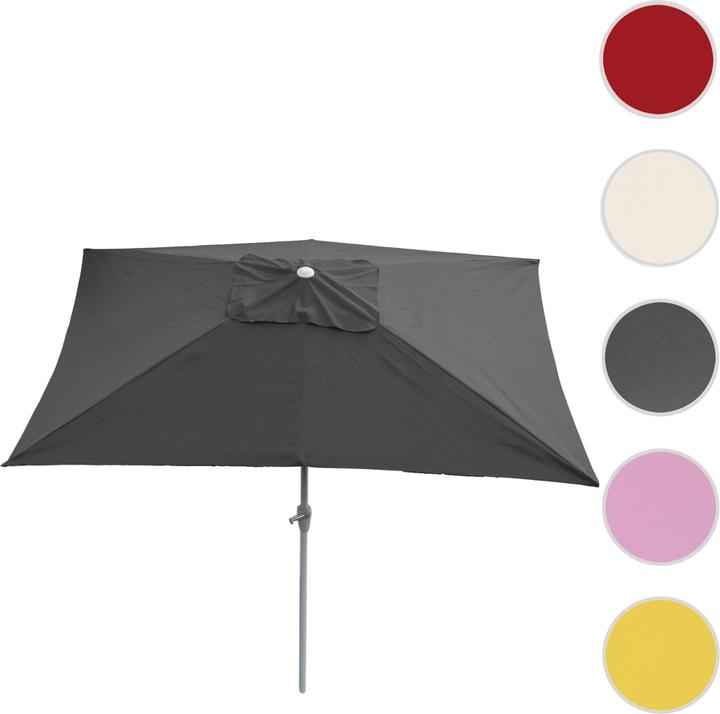 Produktbild Swisshandel24 Sonnenschirm, Gartenschirm, 2x3m rechteckig neigbar, Polyester/Alu 4,5kg - anthrazit (1.92 m)