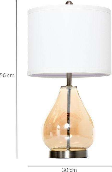 Actual product image Swisshandel24 Set of 2 table lamps Table lamps E27 socket bedside lamp 40 W glass linen steel amber Ø30 x 5 (E27)