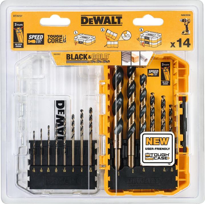 Produktbild DeWalt HSS Spiralbohrer Satz 1mm 8mm, 14teilig, für verschiedene Materialien (8 Millimeter)